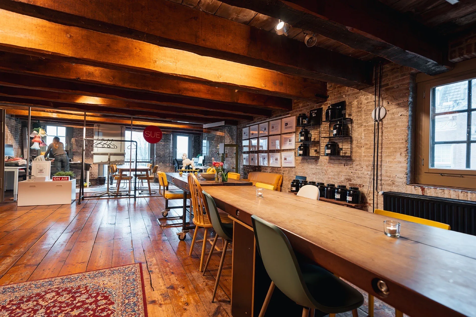 Het interieur van het SUE trainingsgebouw in Amsterdam